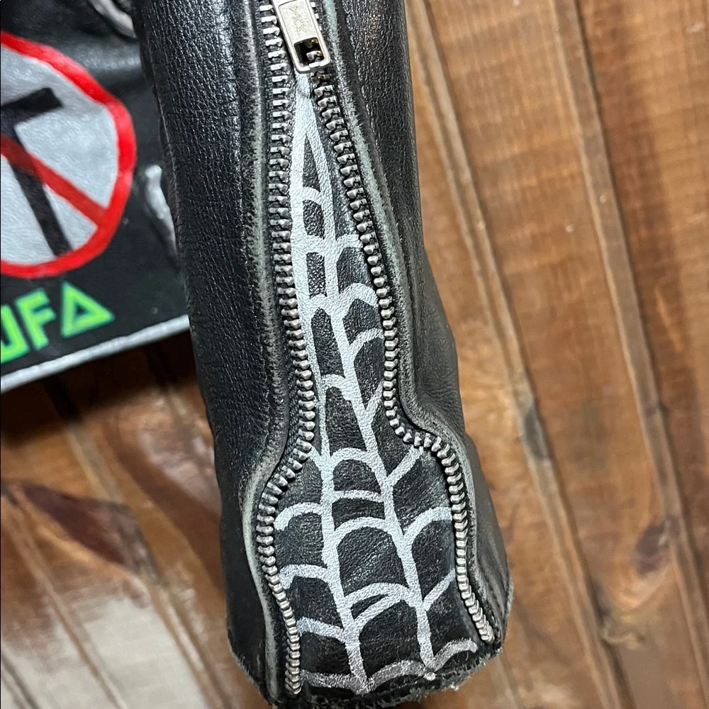 Vintage Custom Painted Punk Band Wilson Leather Jacket - Picture 7 of 11